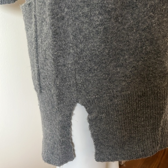 Madewell Open Front Long Cardigan Grey Pockets Merino Wool Blend Size XXS - Picture 4 of 9